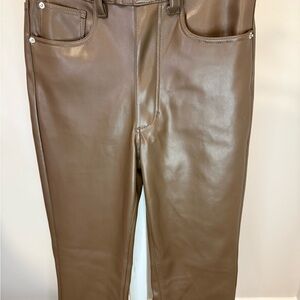 WeWoreWhat Tan Faux Leather Pants